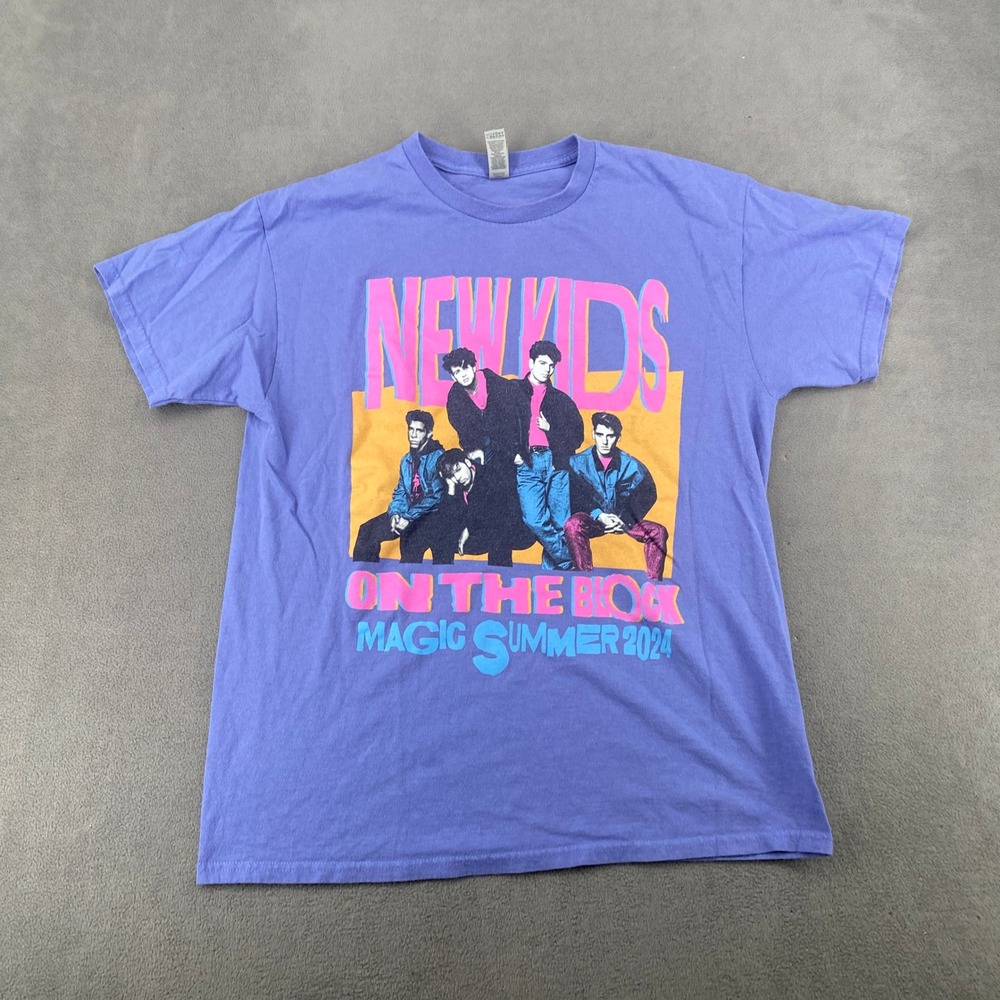 Gildan New Kids On The Block Magic Summer 2024 Tour T-Shirt Purple Large NKOTB